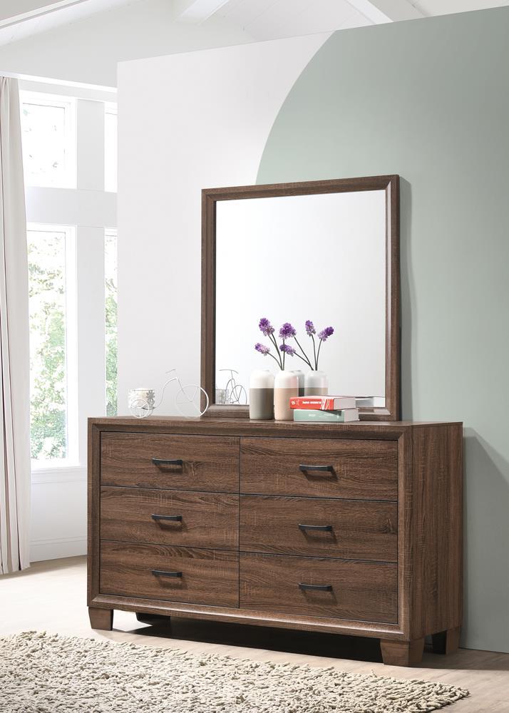 Brandon Framed Dresser Mirror Medium Warm Brown - Furniture Center (NY)