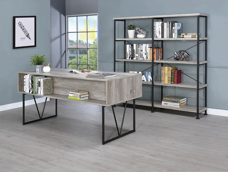 Analiese 4-drawer Writing Desk Grey Driftwood - Furniture Center (NY)