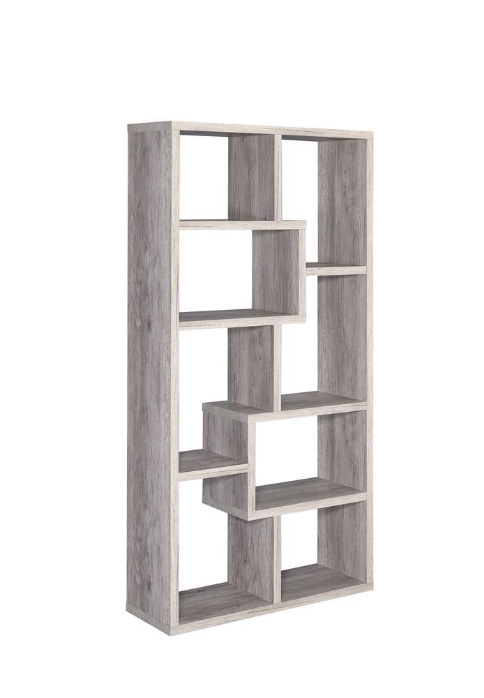 Theo 10-shelf Bookcase Grey Driftwood