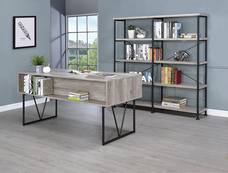 Analiese 4-shelf Open Bookcase Grey Driftwood - Furniture Center (NY)