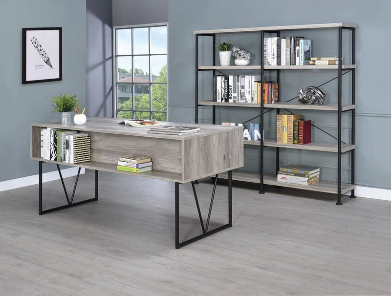 Analiese 4-shelf Open Bookcase Grey Driftwood - Furniture Center (NY)