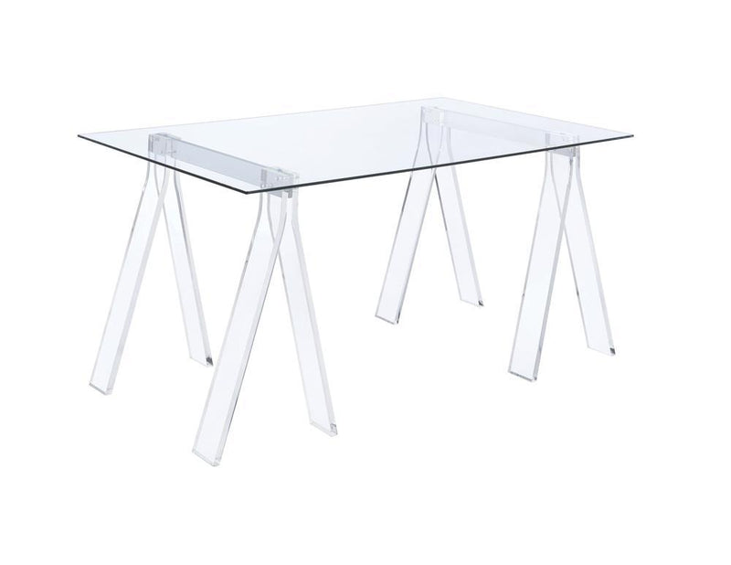 Amaturo Writing Desk with Glass Top Clear - Furniture Center (NY)