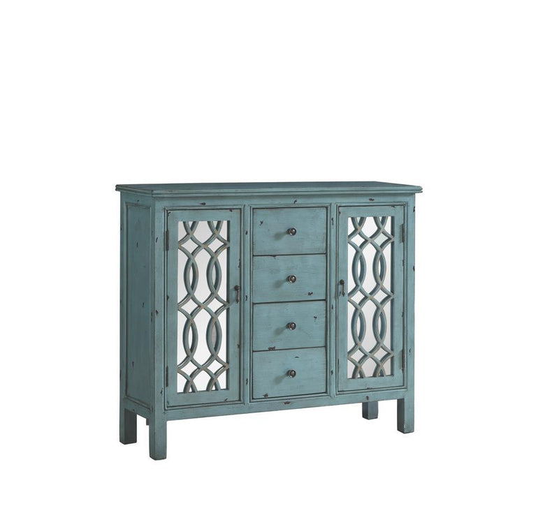 Rue 4-drawer Accent Cabinet Antique Blue - Furniture Center (NY)