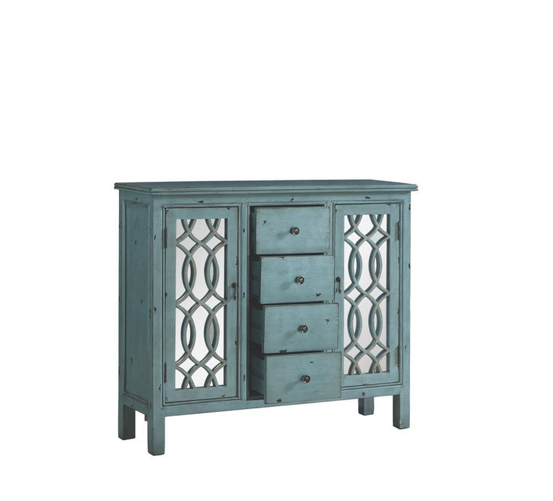 Rue 4-drawer Accent Cabinet Antique Blue - Furniture Center (NY)