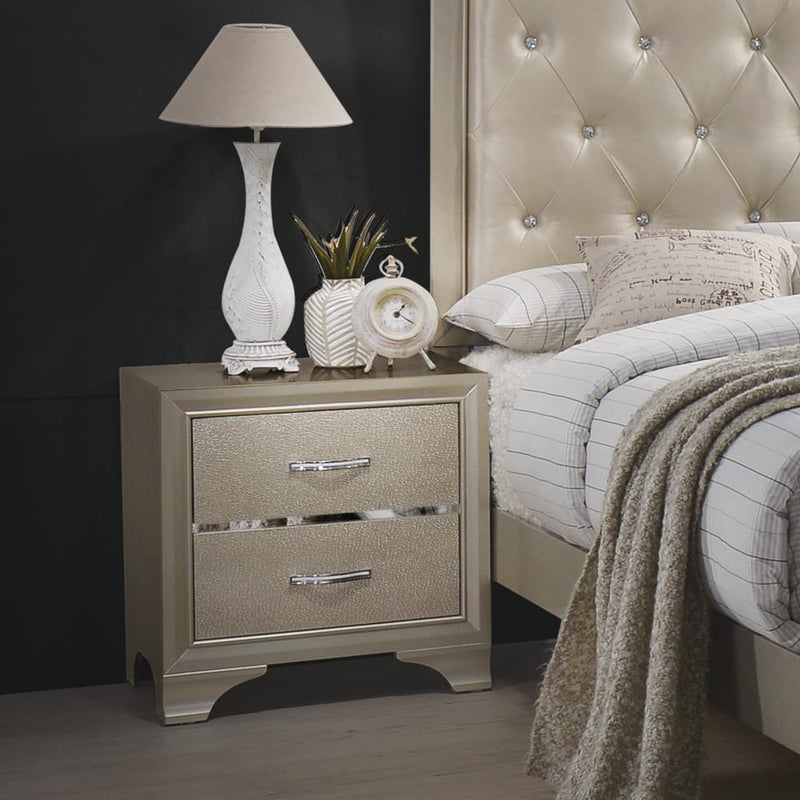 Beaumont 2-drawer Rectangular Nightstand Champagne - Furniture Center (NY)