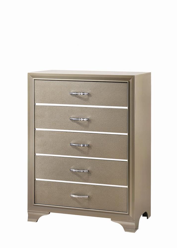 Beaumont 5-drawer Rectangular Chest Champagne - Furniture Center (NY)