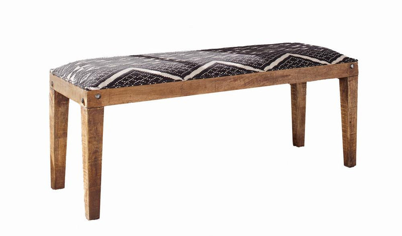 Lamont Rectangular Upholstered Bench Natural and Navy - Furniture Center (NY)