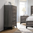 Watson 5-drawer Chest Grey Oak and Black - Furniture Center (NY)