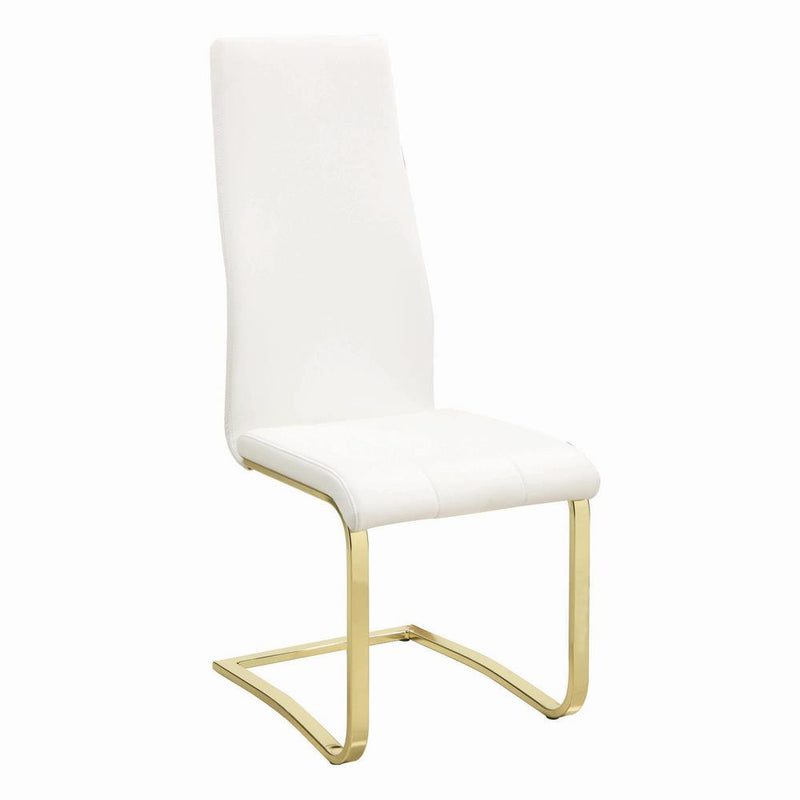 Montclair Side Chairs White and Rustic Brass (Set of 4) - Furniture Center (NY)