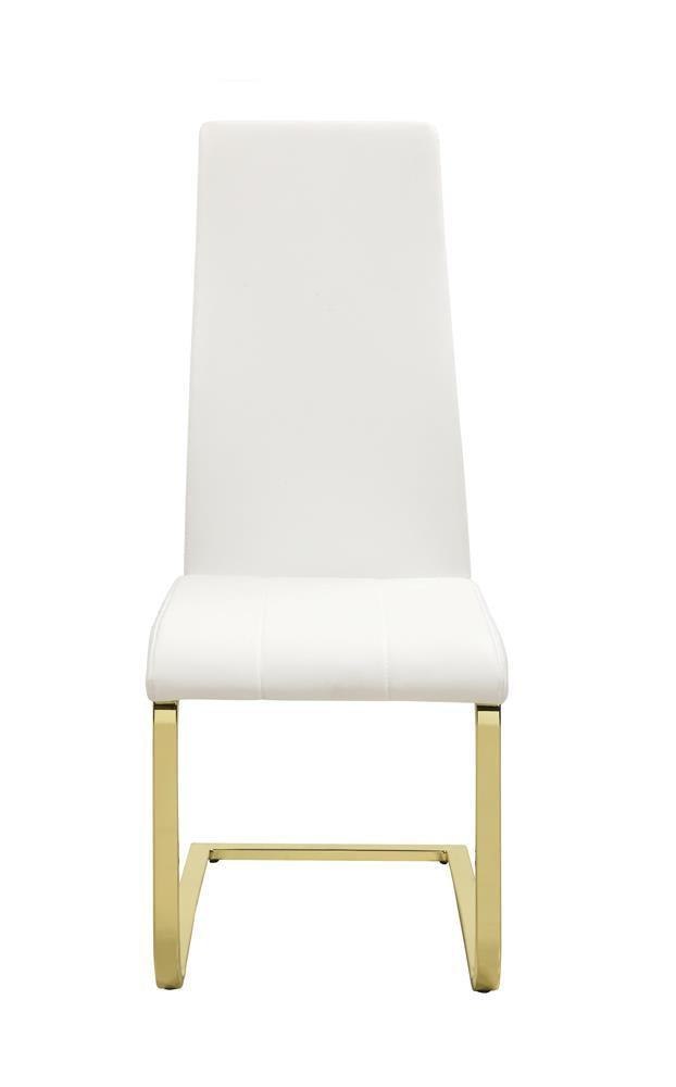 Montclair Side Chairs White and Rustic Brass (Set of 4) - Furniture Center (NY)