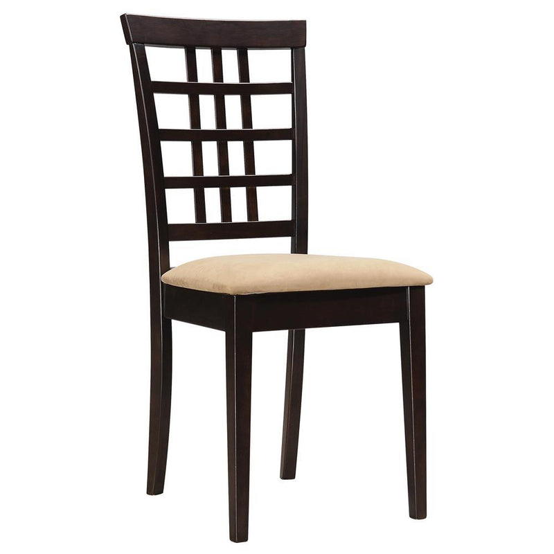 Kelso Lattice Back Dining Chairs Cappuccino (Set of 2) - Furniture Center (NY)