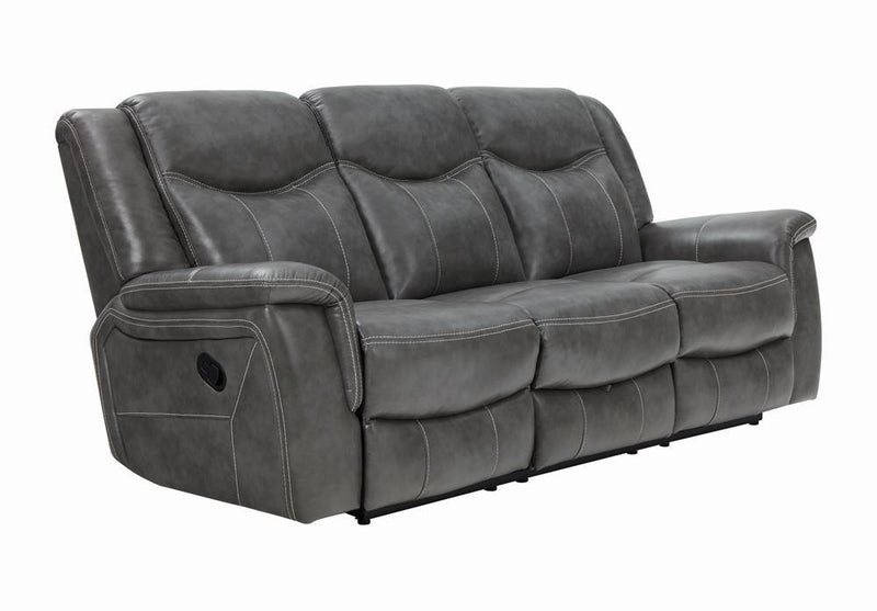 Conrad Upholstered Motion Sofa Cool Grey - Furniture Center (NY)
