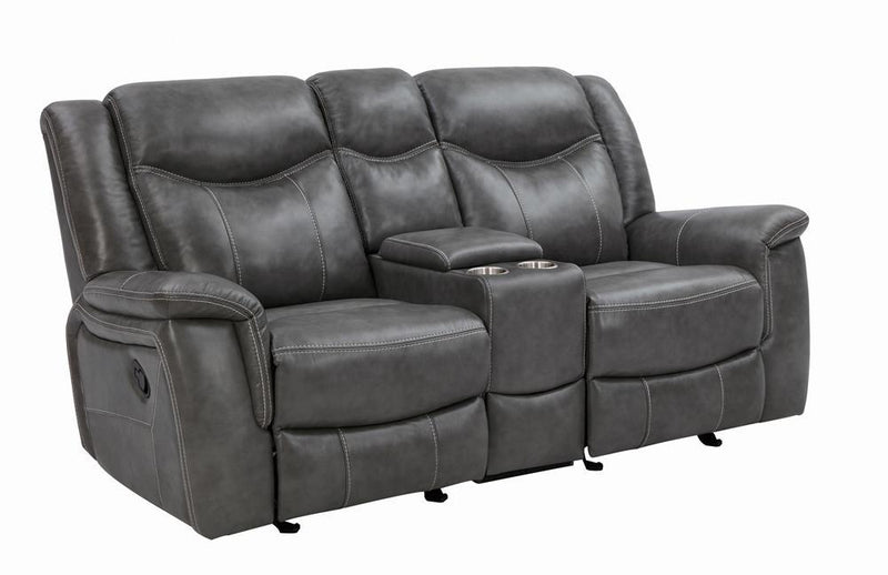 Conrad Upholstered Motion Loveseat Cool Grey - Furniture Center (NY)
