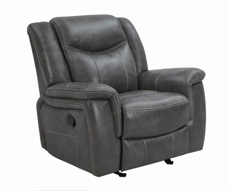 Conrad Upholstered Motion Glider Recliner Grey - Furniture Center (NY)