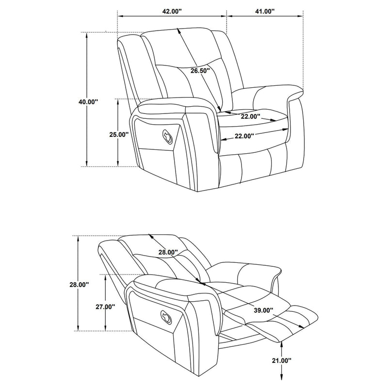 Conrad Upholstered Motion Glider Recliner Grey - Furniture Center (NY)