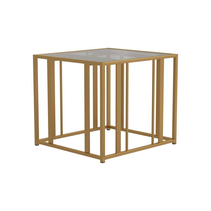 Adri Metal Frame End Table Matte Brass - Furniture Center (NY)