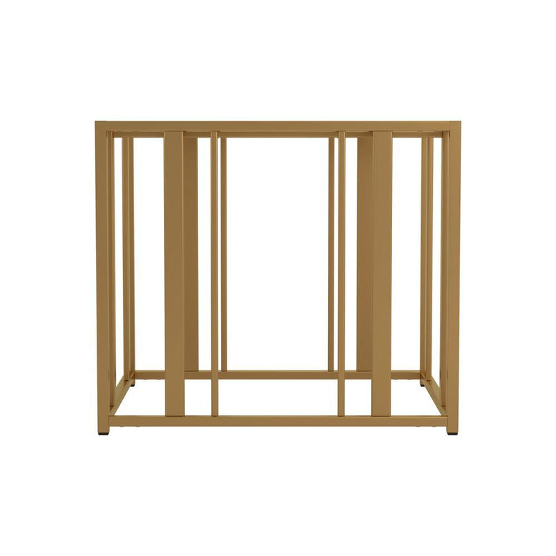 Adri Metal Frame End Table Matte Brass - Furniture Center (NY)