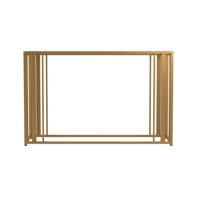 Adri Metal Frame Sofa Table Matte Brass - Furniture Center (NY)