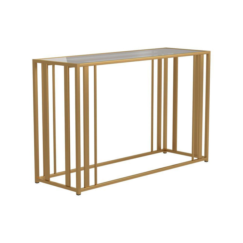 Adri Metal Frame Sofa Table Matte Brass - Furniture Center (NY)