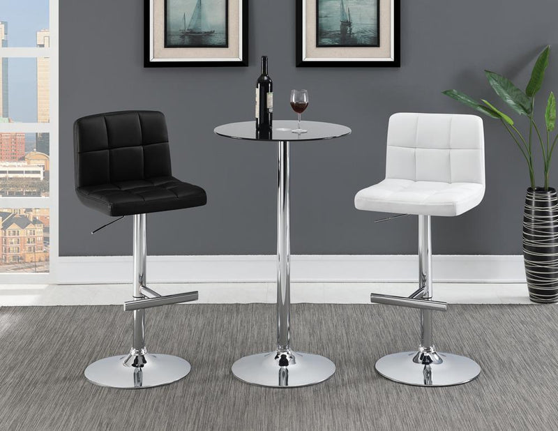 Lenny Adjustable Bar Stools Chrome and White (Set of 2) - Furniture Center (NY)