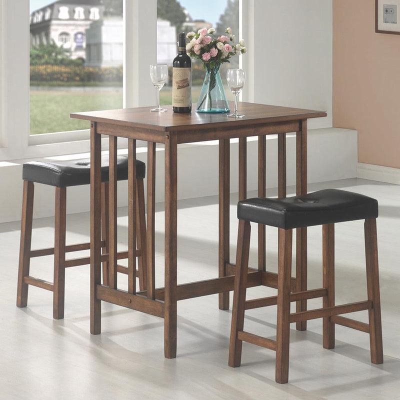 Oleander 3-piece Counter Height Dining Table Set Nut Brown - Furniture Center (NY)