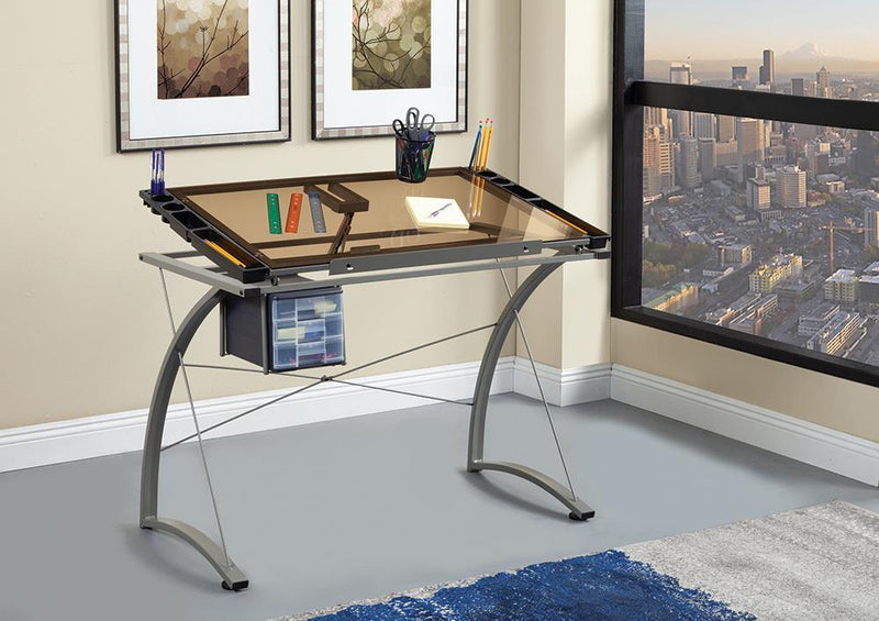 Melo 3-Drawer Drafting Desk Champagne - Furniture Center (NY)