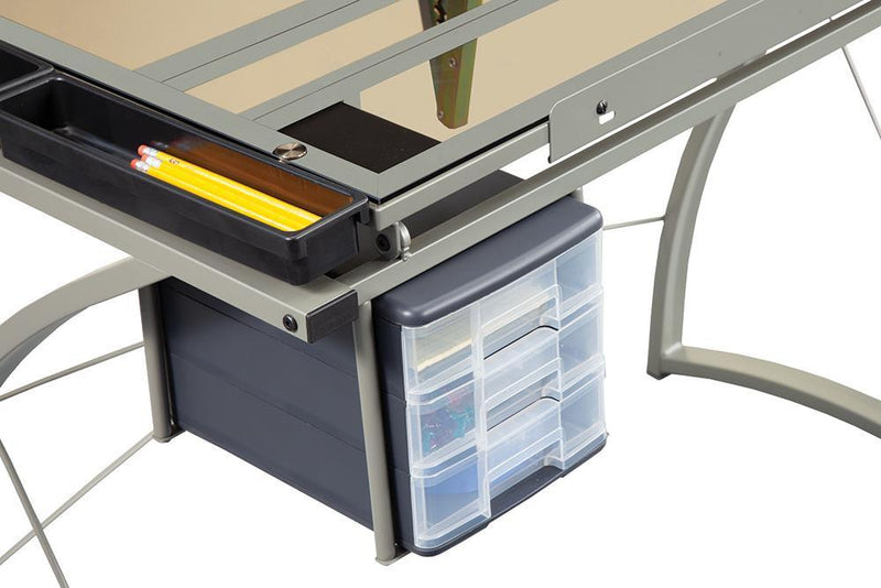 Melo 3-Drawer Drafting Desk Champagne - Furniture Center (NY)