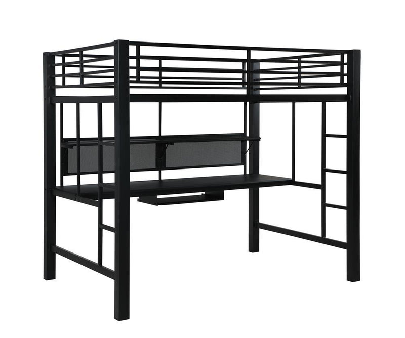 Avalon Full Workstation Loft Bed Black - Furniture Center (NY)