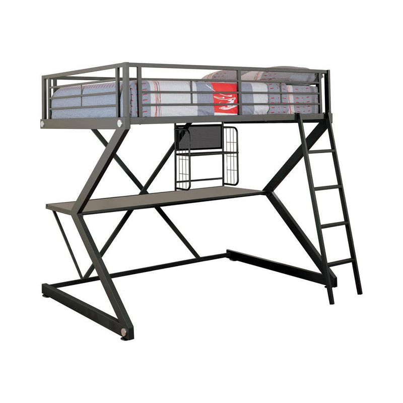 Parkview Full Workstation Loft Bed Black - Furniture Center (NY)