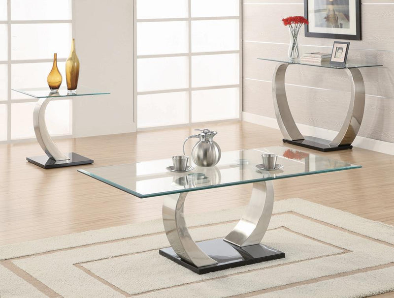 Pruitt Rectangular Sofa Table Satin - Furniture Center (NY)
