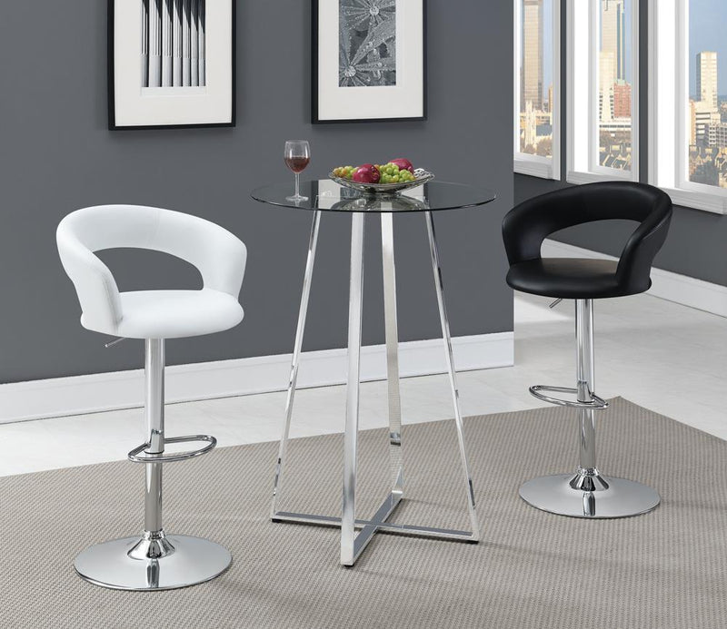 Barraza 29" Adjustable Height Bar Stool Black and Chrome - Furniture Center (NY)