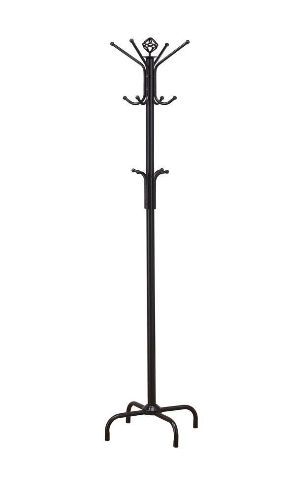 Collier 12-hook Coat Rack Black - Furniture Center (NY)