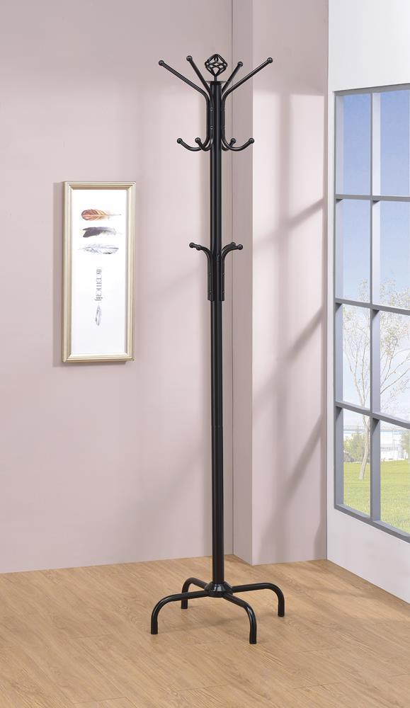Collier 12-hook Coat Rack Black - Furniture Center (NY)