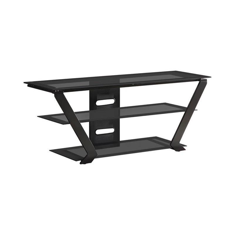 Donlyn 2-tier TV Console Black - Furniture Center (NY)