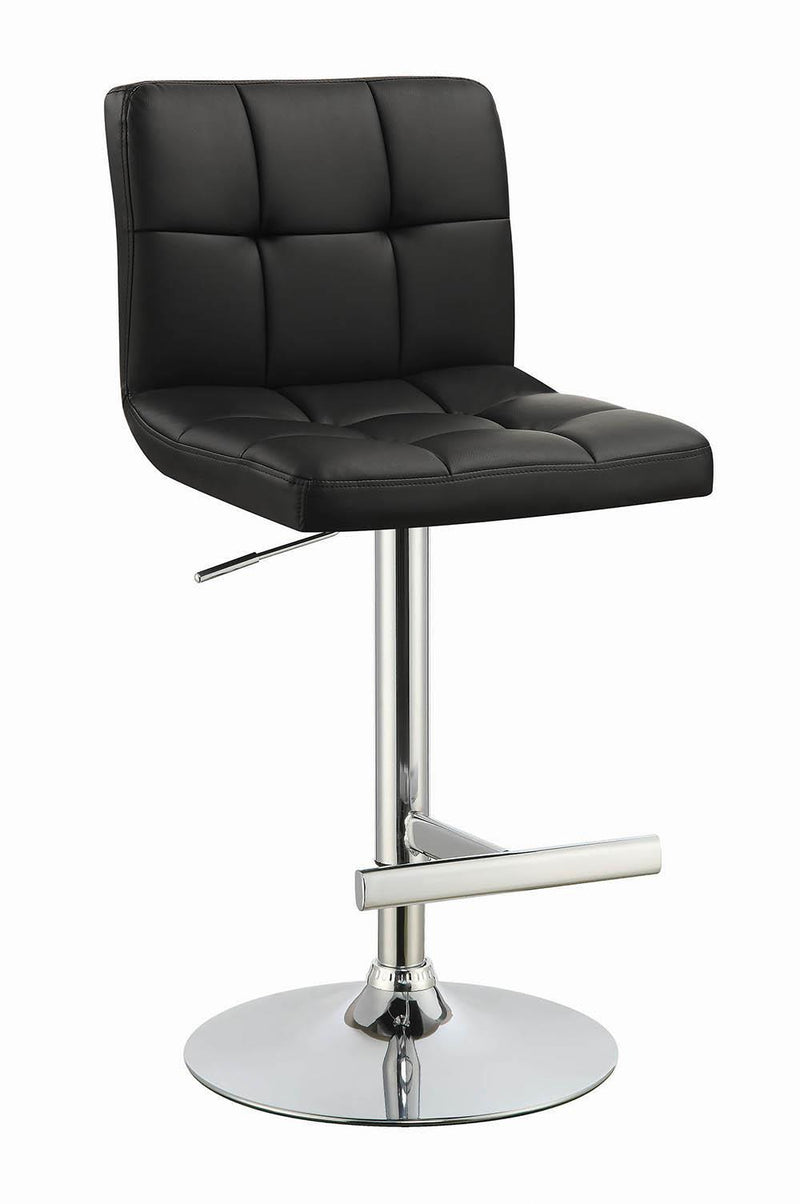 Lenny Adjustable Bar Stools Chrome and Black (Set of 2) - Furniture Center (NY)