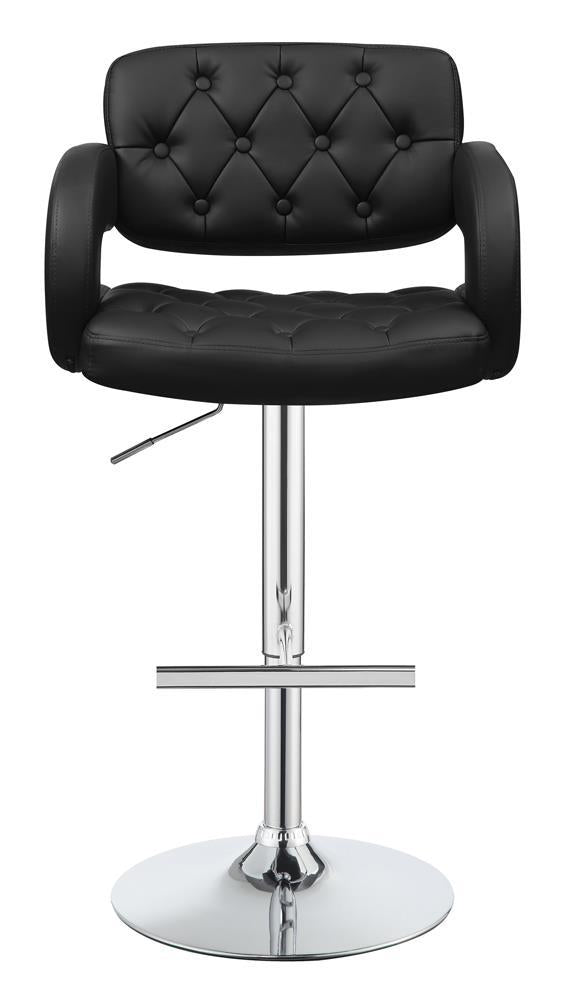 Brandi Adjustable Bar Stool Black and Chrome - Furniture Center (NY)