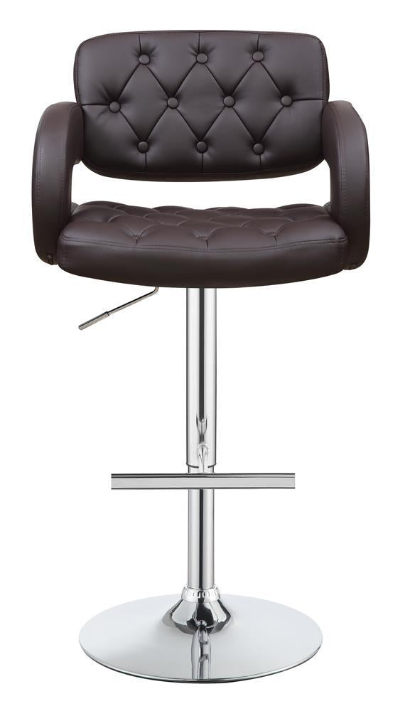 Brandi Adjustable Bar Stool Chrome and Brown - Furniture Center (NY)