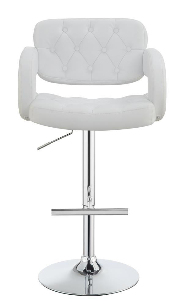 Brandi Adjustable Bar Stool Chrome and White - Furniture Center (NY)