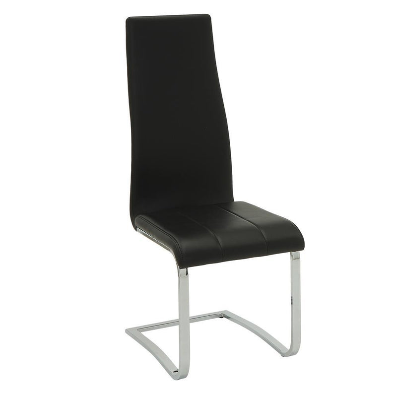 Montclair High Back Dining Chairs Black and Chrome (Set of 4) - Furniture Center (NY)
