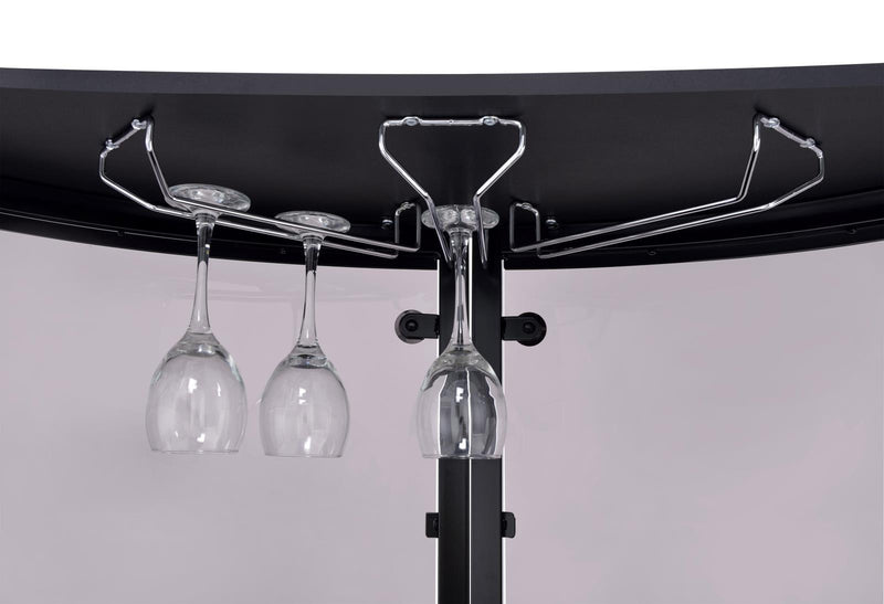 Amarillo 2-tier Bar Unit Black and Chrome - Furniture Center (NY)