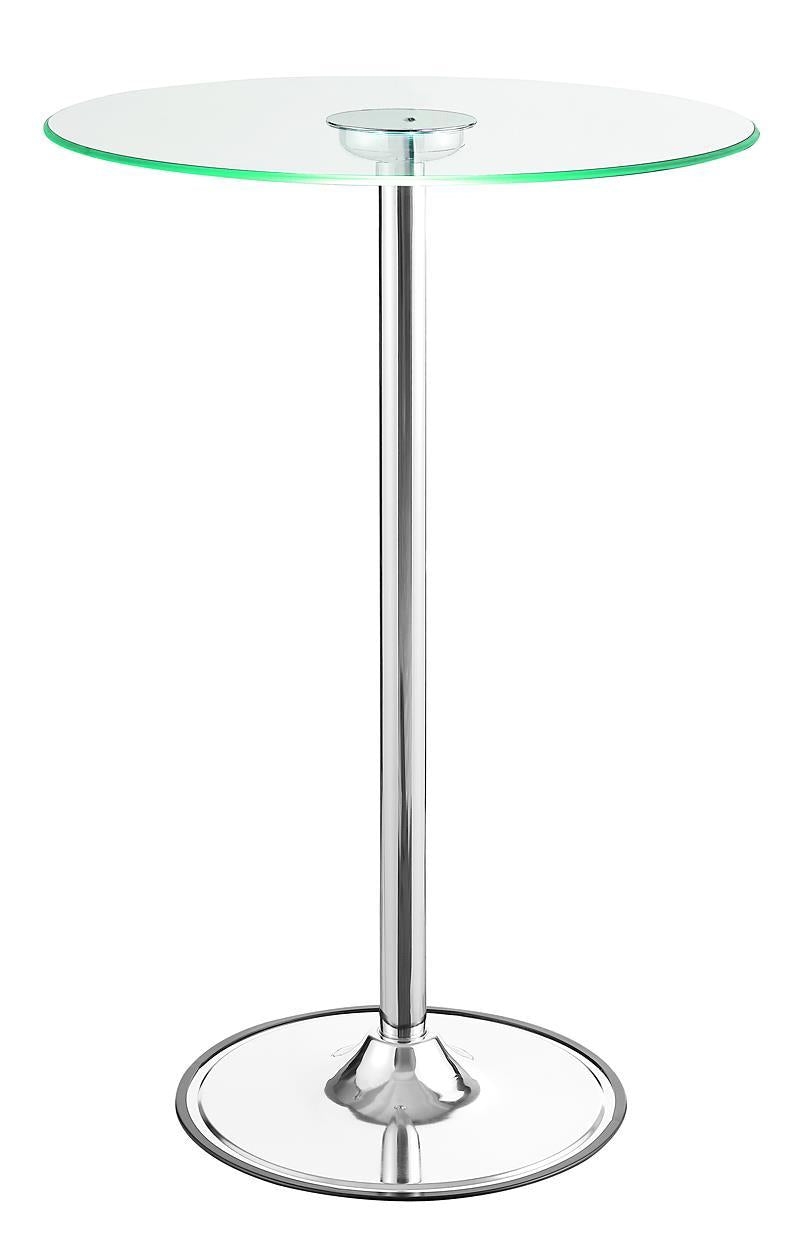 Thea LED Bar Table Chrome and Clear - Furniture Center (NY)