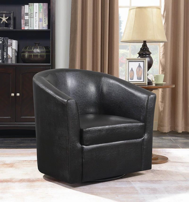 Turner Upholstery Sloped Arm Accent Swivel Chair Dark Brown - Furniture Center (NY)