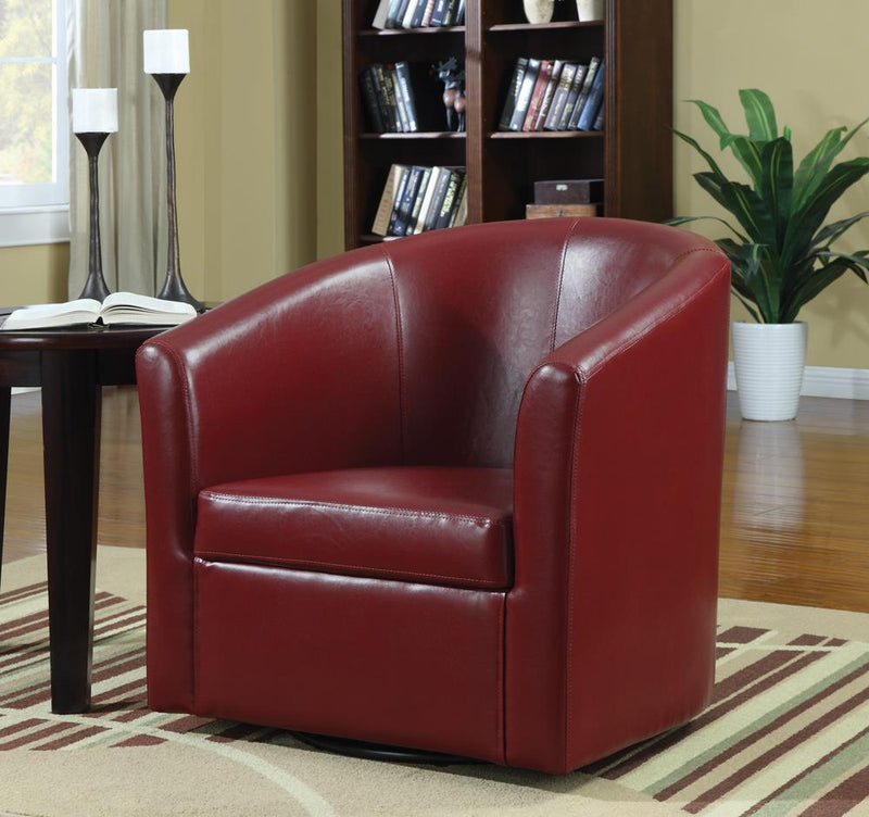 Turner Upholstery Sloped Arm Accent Swivel Chair Red - Furniture Center (NY)