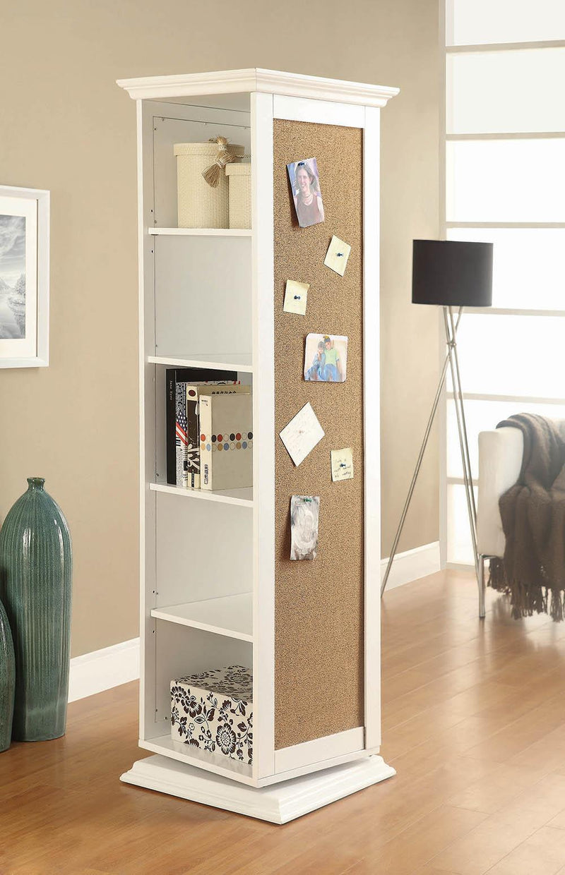 Robinsons Swivel Accent Cabinet with Cork Board White - Furniture Center (NY)