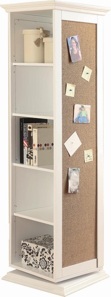Robinsons Swivel Accent Cabinet with Cork Board White - Furniture Center (NY)