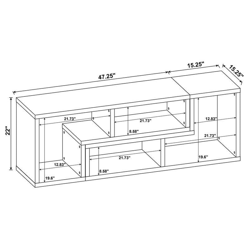 Velma Convertible TV Console and Bookcase Cappuccino - Furniture Center (NY)