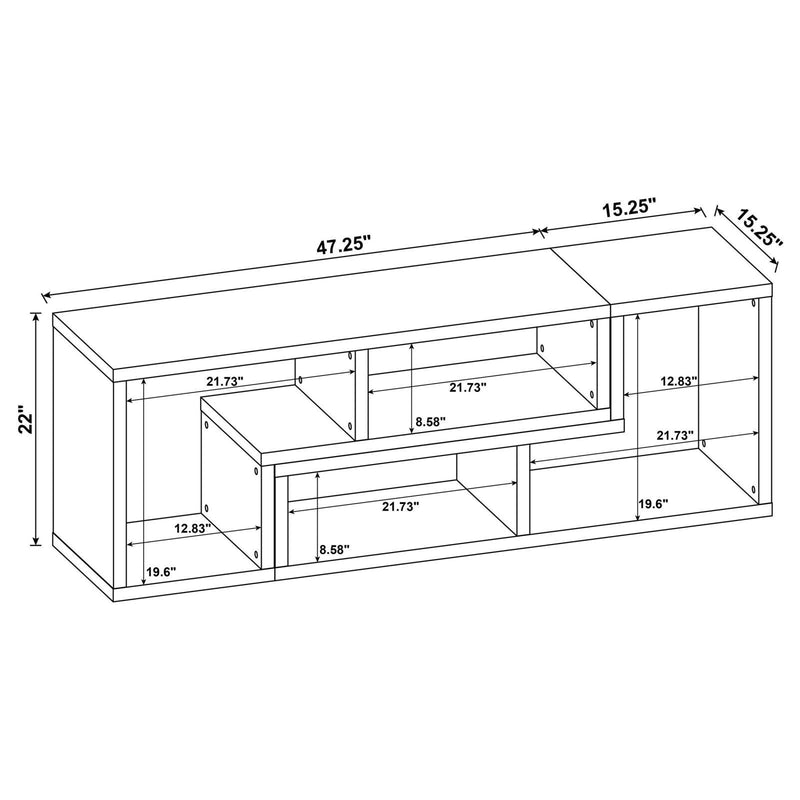 Velma Convertible TV Console and Bookcase White - Furniture Center (NY)