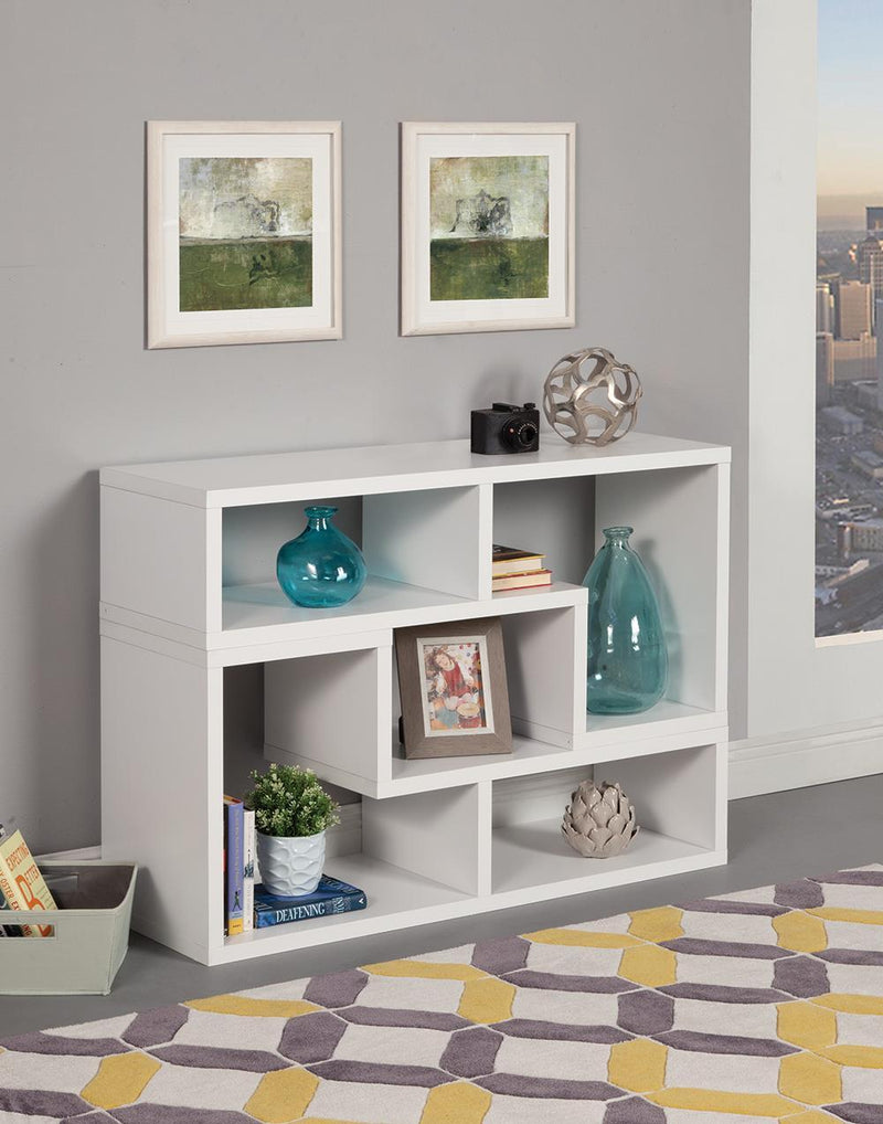 Velma Convertible TV Console and Bookcase White - Furniture Center (NY)