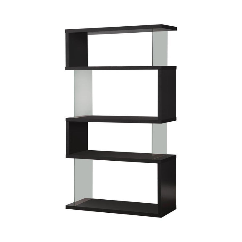 Emelle 4-tier Bookcase Black and Clear - Furniture Center (NY)