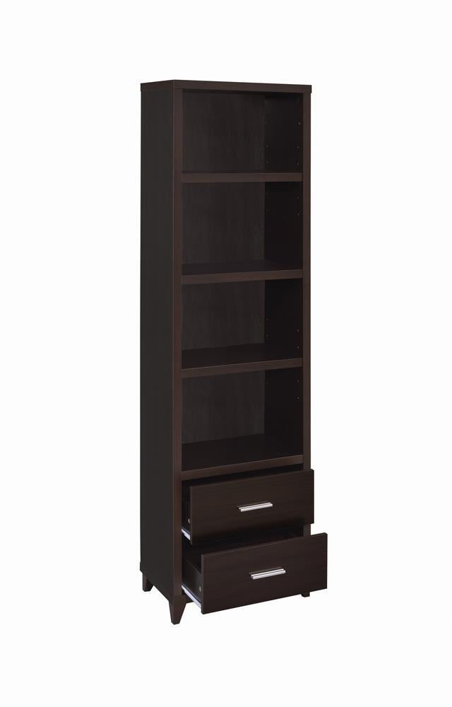 Lewes 2-drawer Media Tower Cappuccino - Furniture Center (NY)